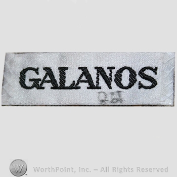 Clothing label : James Galanos.
