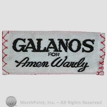 Clothing label : James Galanos.