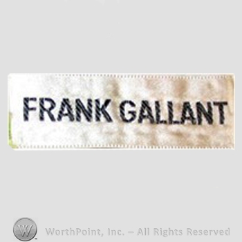 Clothing label : Frank Gallant.