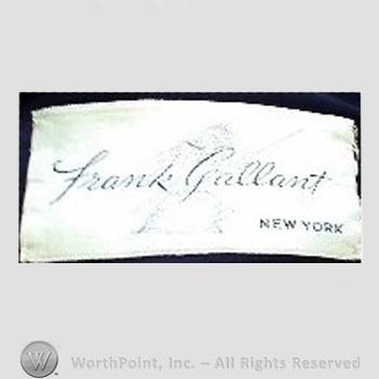 Clothing label : Frank Gallant.