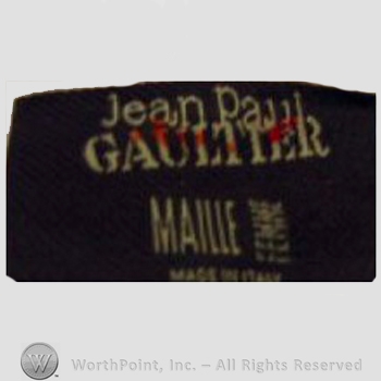 Clothing label : Jean Paul Gaultier.