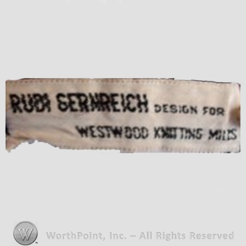 Clothing label : Rudi Gernreich.