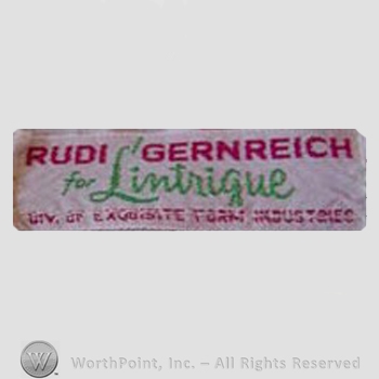 Clothing label : Rudi Gernreich.