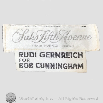 Clothing label : Rudi Gernreich.
