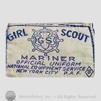 Clothing label : Girls Scouts.