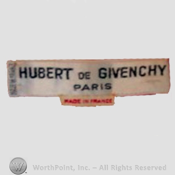Clothing label : Hubert de Givenchy.