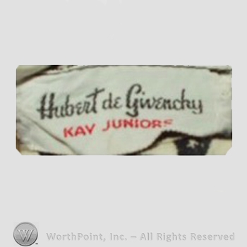 Clothing label : Hubert de Givenchy.