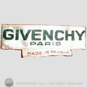 Clothing label : Hubert de Givenchy.