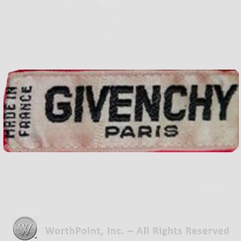 Clothing label : Hubert de Givenchy.