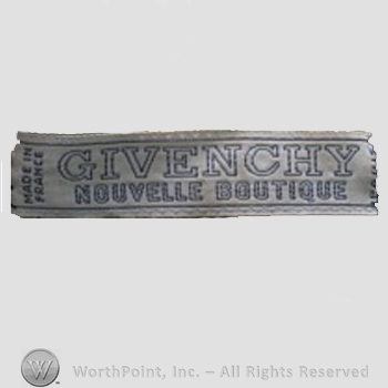 Clothing label : Hubert de Givenchy.