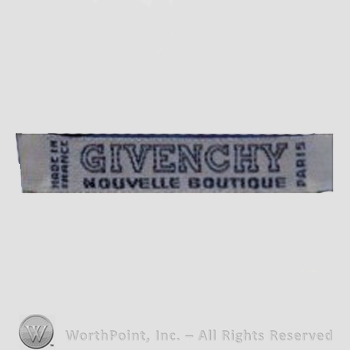 Clothing label : Hubert de Givenchy.