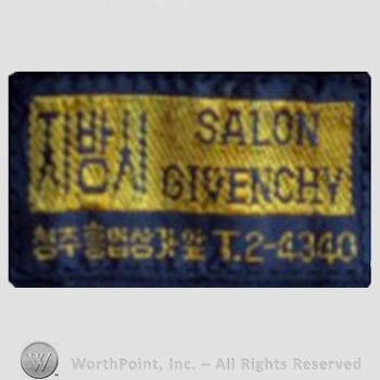 Clothing label : Hubert de Givenchy.
