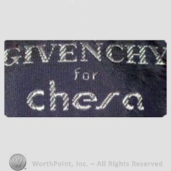Clothing label : Hubert de Givenchy.