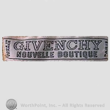 Clothing label : Hubert de Givenchy.