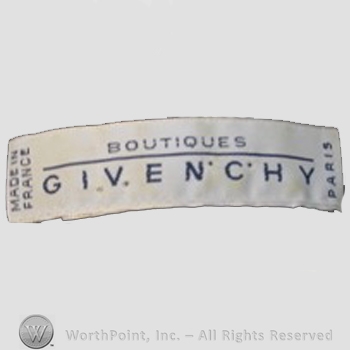 Clothing label : Hubert de Givenchy.