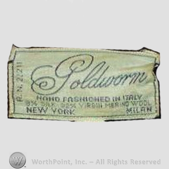 Clothing label : Goldworm.