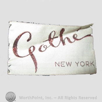 Clothing label : Gothe.