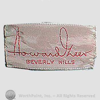 Clothing label : Howard Greer.