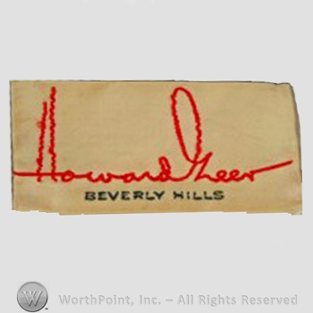 Clothing label : Howard Greer.