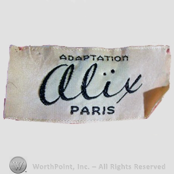 Clothing label : Madame Alix Gres.