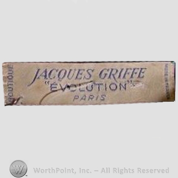 Clothing label : Jacques Griffe.