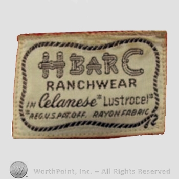 Clothing label : H Bar C.