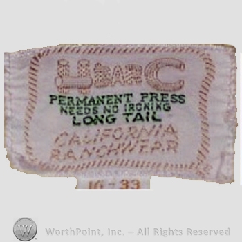 Clothing label : H Bar C.