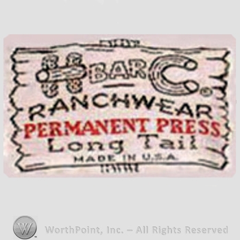 Clothing label : H Bar C.