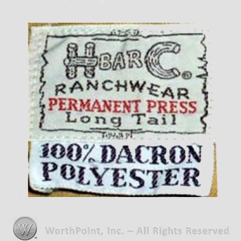 Clothing label : H Bar C.