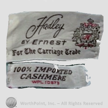 Clothing label : Hadley.