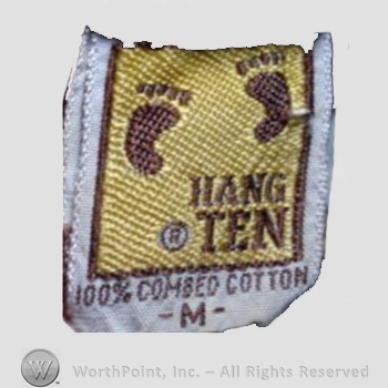 Clothing label : Hang Ten.
