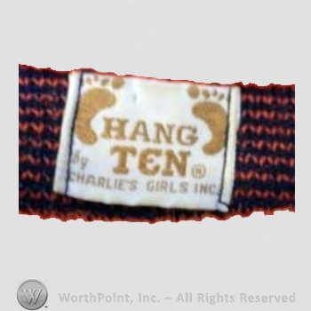 Clothing label : Hang Ten.