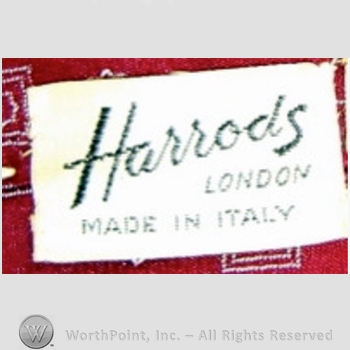 Clothing label : Harrods.