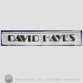 Clothing label : David Hayes.