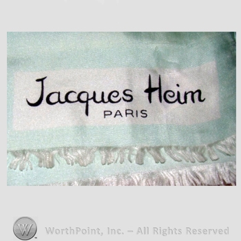 Clothing label : Jacques Heim.