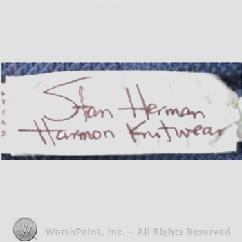Clothing label : Stan Herman.