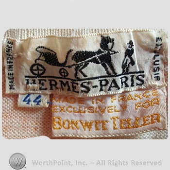 Clothing label : Hermes.