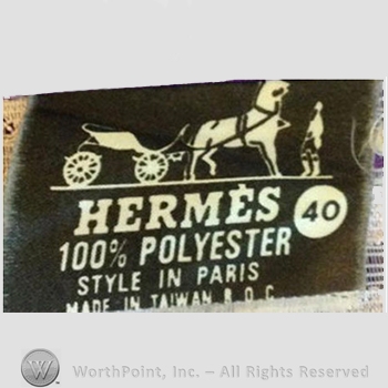 Clothing label : Hermes.