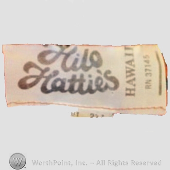 Clothing label : Hilo Hattie.
