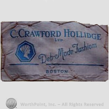 Clothing label : C. Crawford Hollidge.