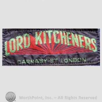 Clothing label : I Was Lord Kitcheners' Valet.