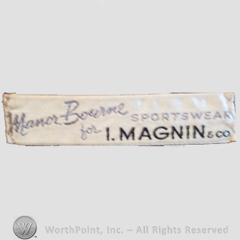 Clothing label : I. Magnin.