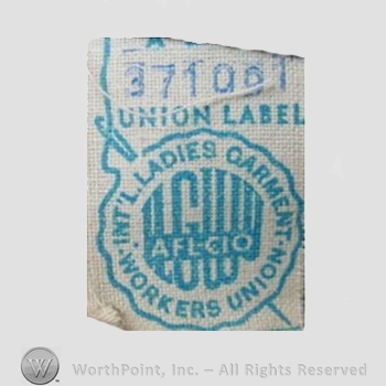 Clothing label : ILGWU.