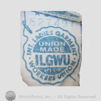 Clothing label : ILGWU.