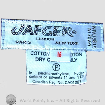 Clothing label : Jaeger.