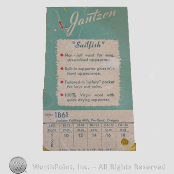 Clothing label : Jantzen.
