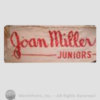 Clothing label : Joan Miller Juniors.