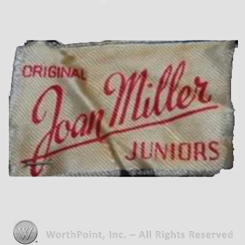 Clothing label : Joan Miller Juniors.