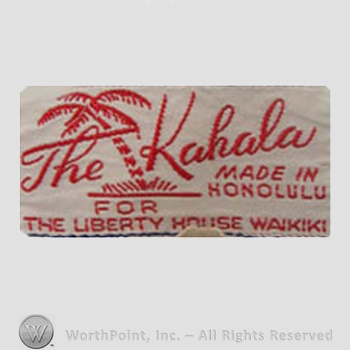 Clothing label : Kahala.