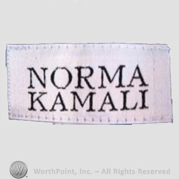 Clothing label : Norma Kamali.